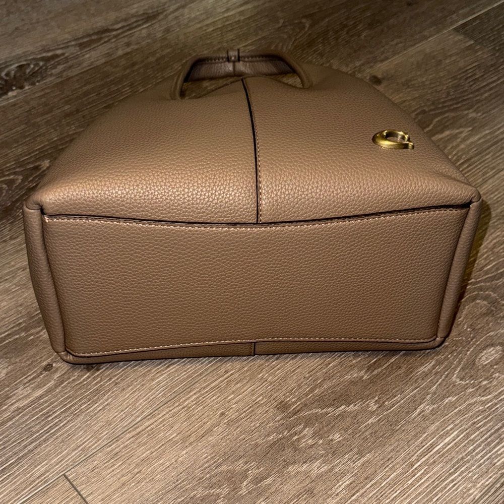 Coach Taupe Leather Shoulder Bag - Picture 6 of 14